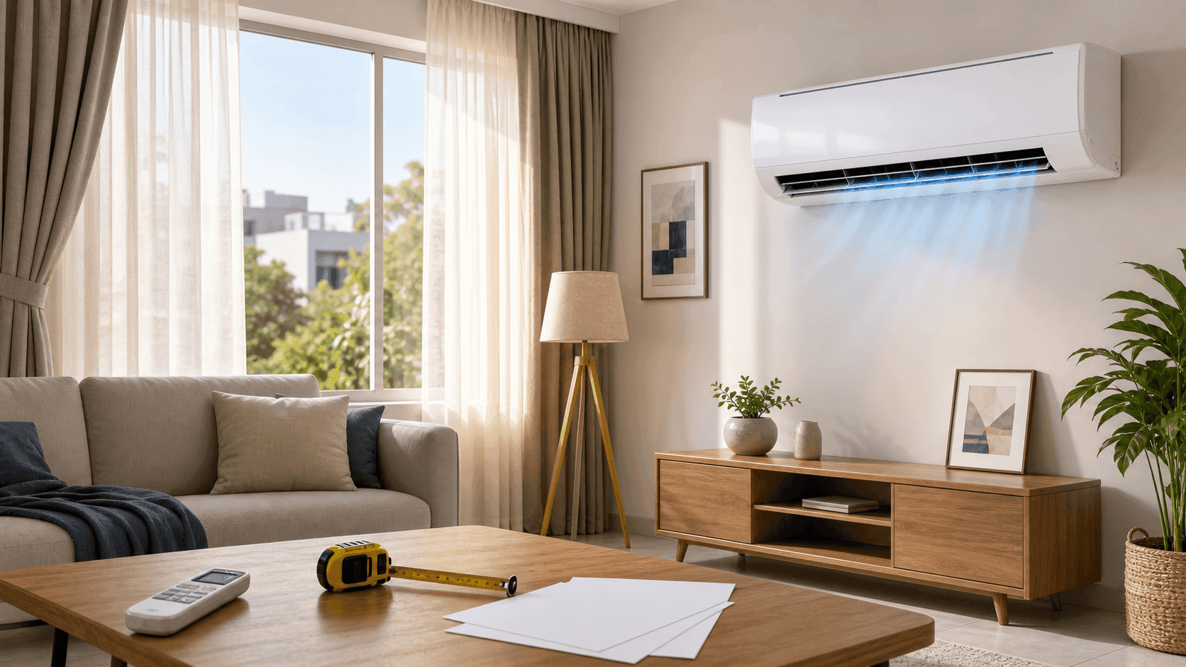Split air conditioner in a Pakistani home for an AC in Pakistan buying guide about cooling capacity, inverter savings, installation and wiring safety.